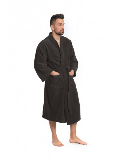 Pánský bavlněný župan model KIMONO Black Chocolate