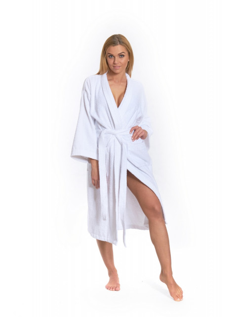 Dámský  bavlněný župan model KIMONO White