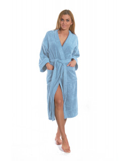 Dámský bavlněný župan model KIMONO Light Blue