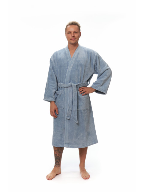 Pánský župan kimono, Fog Blue